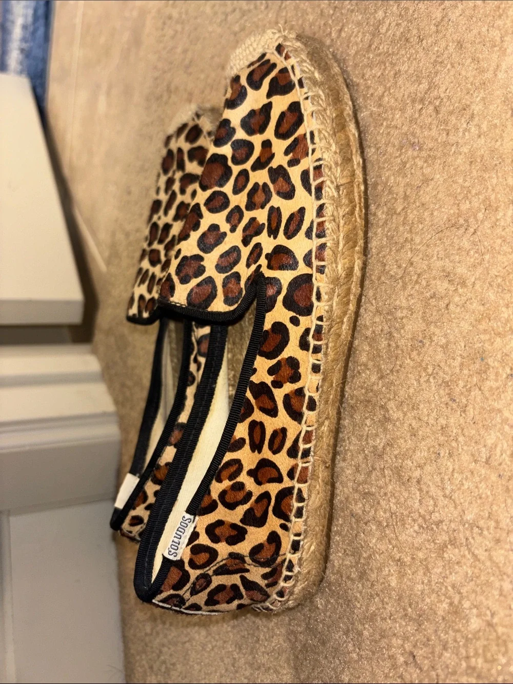 Soludos Leopard Print calf hair Espadrilles 7